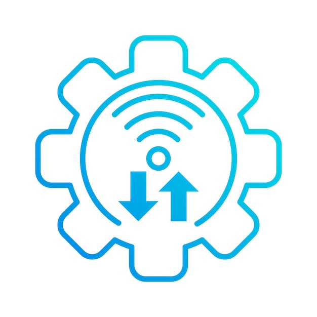 Internetverbinding automatisering kleurovergang overzicht pictogram vectorillustratie