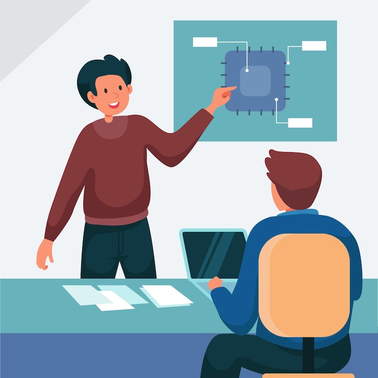Vector internship job illustration