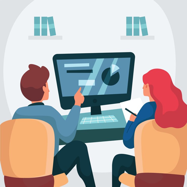 Vector internship job illustration