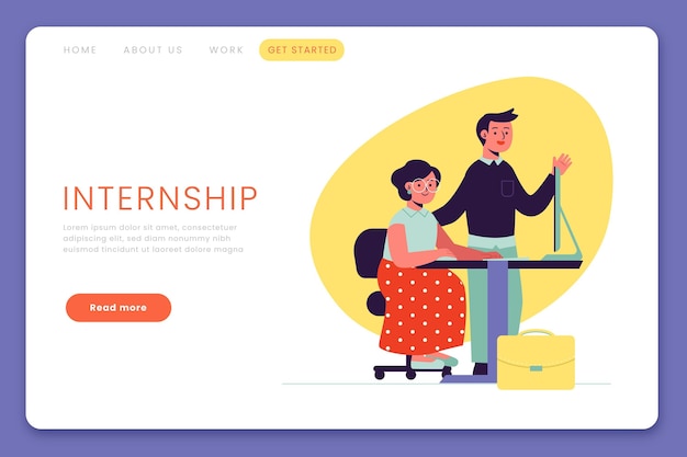 Internship job landing page template