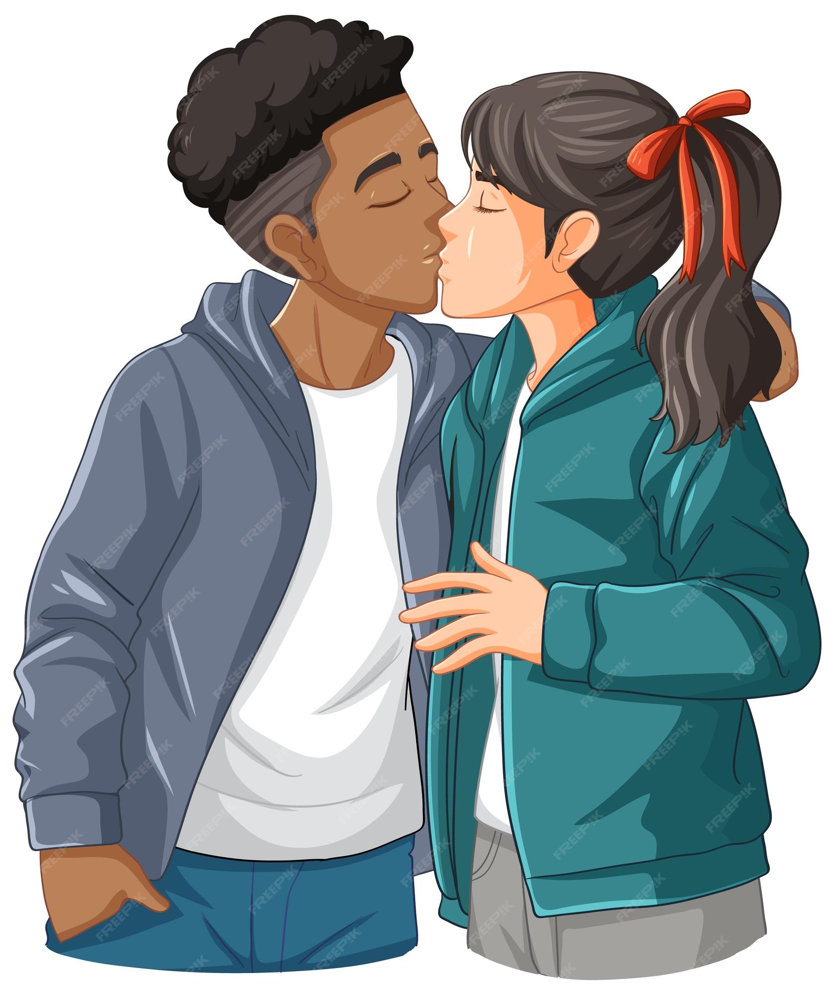 Anime Boy And Girl Kiss Base - Anime Base Girl Kiss Girl - Free Transparent  PNG Clipart Images Download