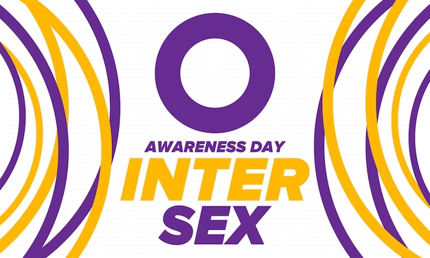 Intersex Awareness Day Human Rights event Intersex people community Freedom solidarity Vector