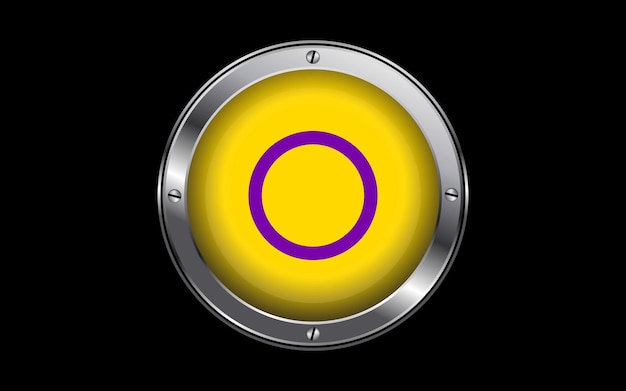 Vector intersex lgbt pride flag 3d badge vector image