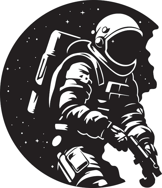 Вектор Межзвездный исследователь астронавт шлем икона орбитальный авантюрист вектор астронаут символ