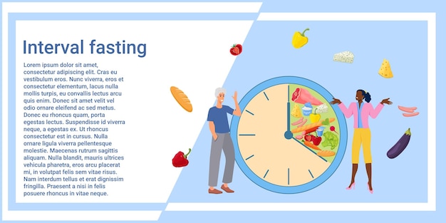 Interval fasting The concept of proper nutrition fasting and diet Diet plan fitness and sports