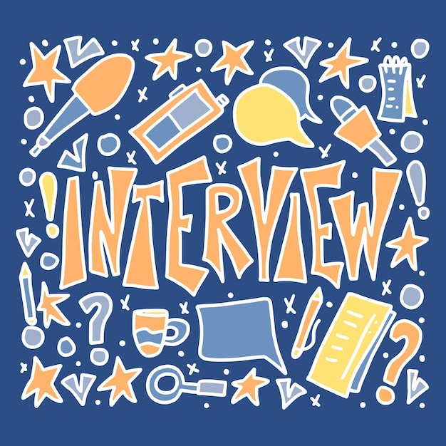 Interview design poster Vector illustration