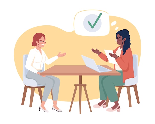 Interview session 2D vector isolated illustration