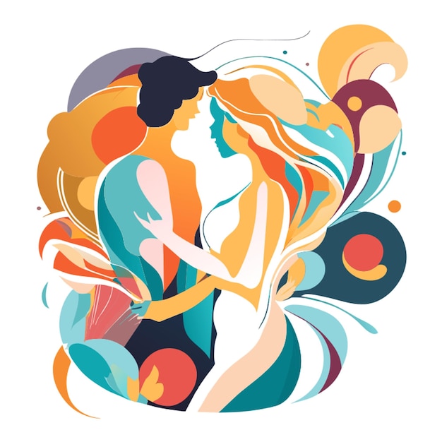 Vector intimacy abstract full body vector illustration