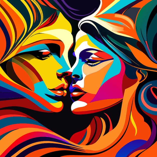 Intimacy abstract less colors vector illustration