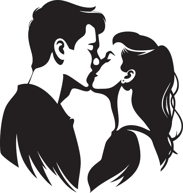 Intimate embrace couples logo sweet devotion vector icon del bacio