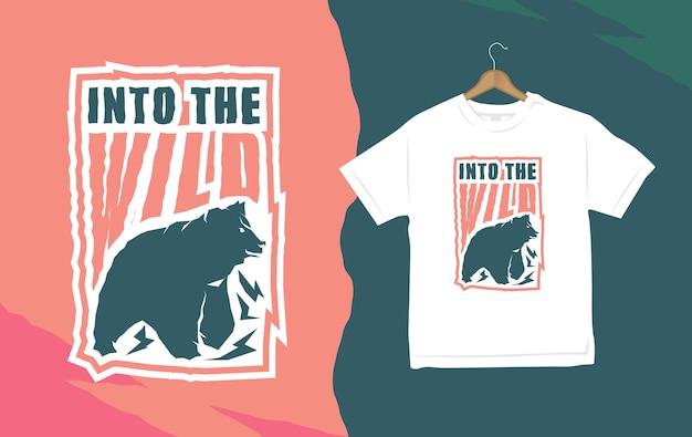 Into the wild bear illustratie badge