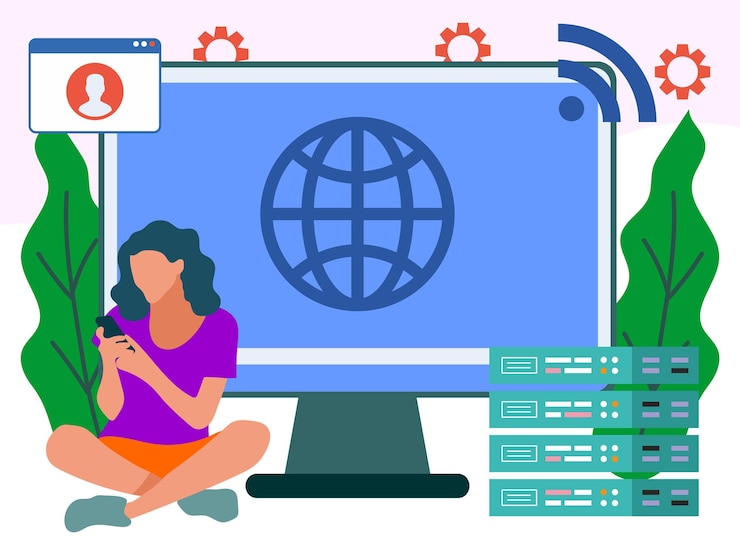 Vector intranet concept illustratie stijlvol en mooi