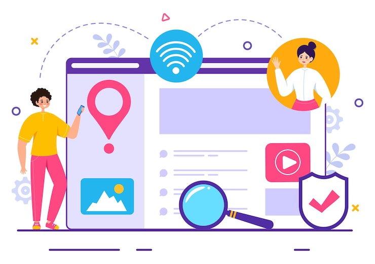 Vector intranet internet network connection technology vector illustration to share information