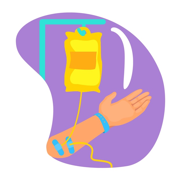 intravenous injection 2d vector isolated illustration