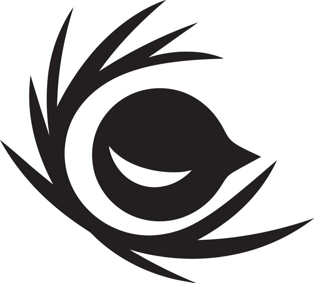 Vettore intricato artigianato noir bird nest design graziosa dimora black bird nest logo artistry