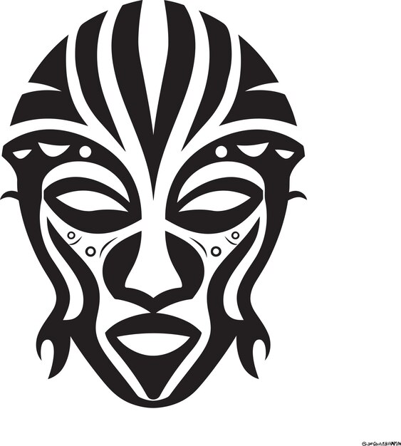 Intricate echoes african tribal mask design sacred symbolism logo icon of african mask