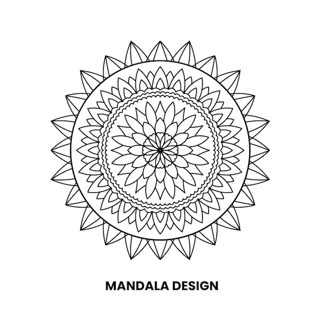 Vettore linea intricata arte mandala sfondo vettoriale