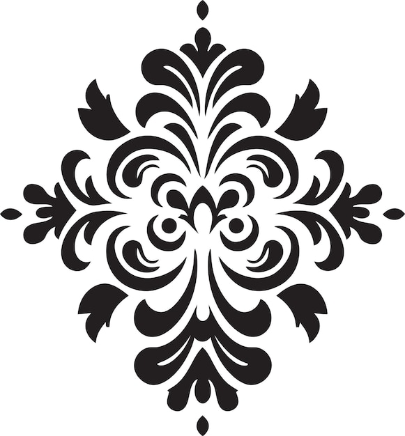 Vettore stile intricato ornamento nero iconica eleganza minimalista elemento di progettazione vettoriale