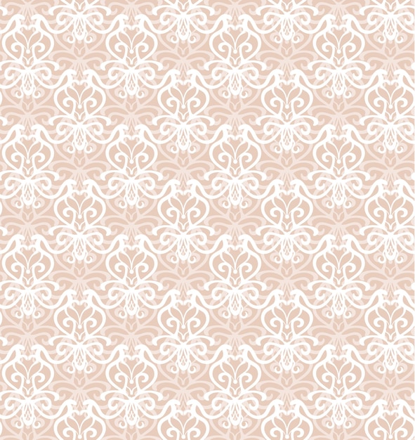 ベクトル ピンクの複雑な白い豪華なシームレス パターン