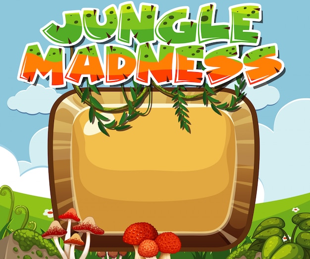 Intro for game, jungle madness with frame and copyspace