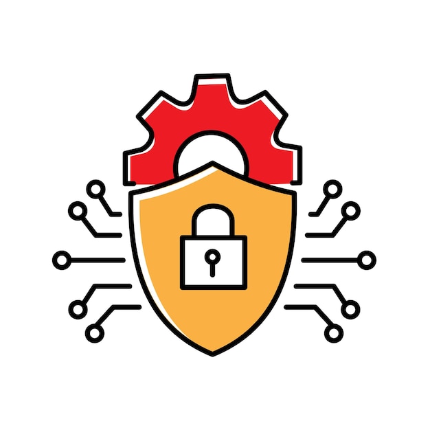 Vector intrusion detection cyber threat detection vector icon design