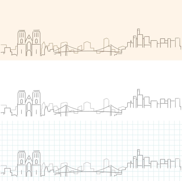 Vector inverness hand drawn profile skyline