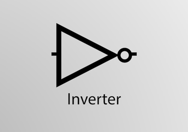 Inverter engineering symbool, vector symbool ontwerp. Technische symbolen.