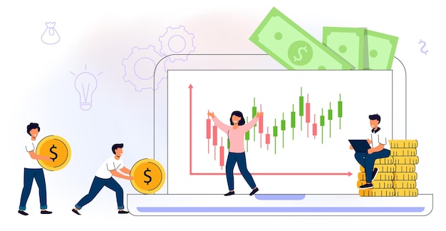 Vettore investi nella migliore idea investimenti e analisi dei profitti in denaro