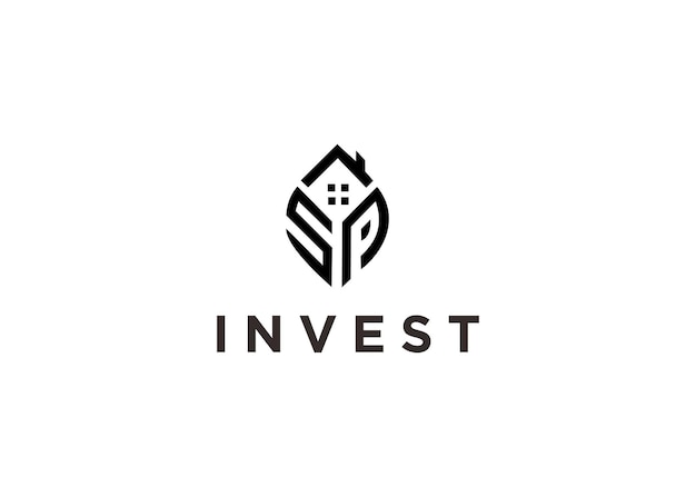Investire logo design illustrazione vettoriale