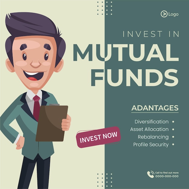 Invest in mutual funds banner design template