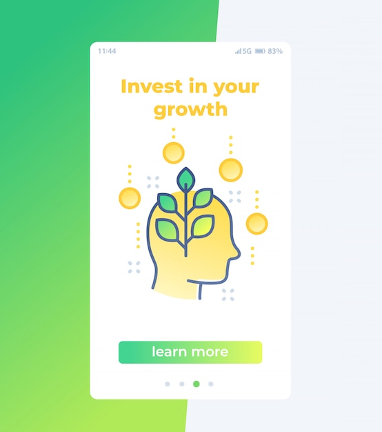 Invest in personal growth mobile ui design