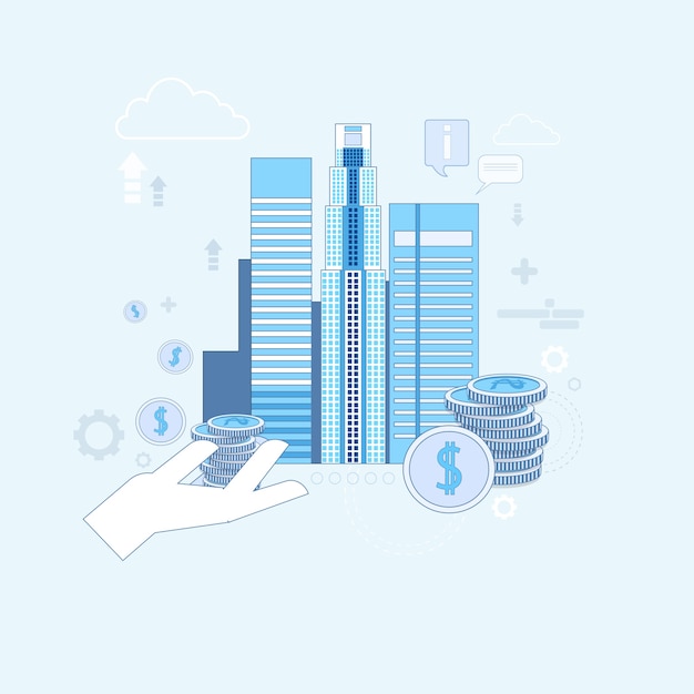 Investeringsgeld Investor Business Thin Line Vector Illustration
