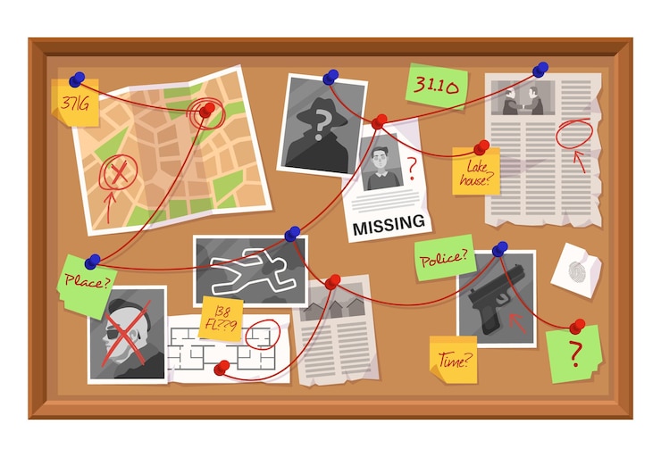 Vector investigation board illustration