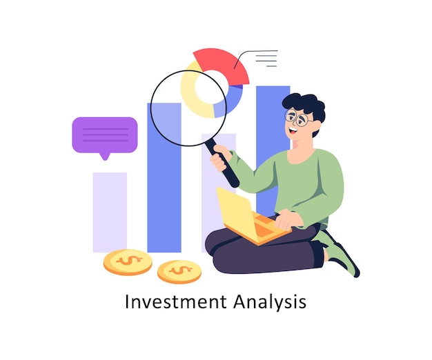 Vector investment analysis flat style design vector stock illustrations