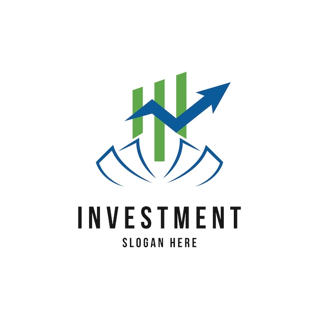 Investment business finance logo design with growth up