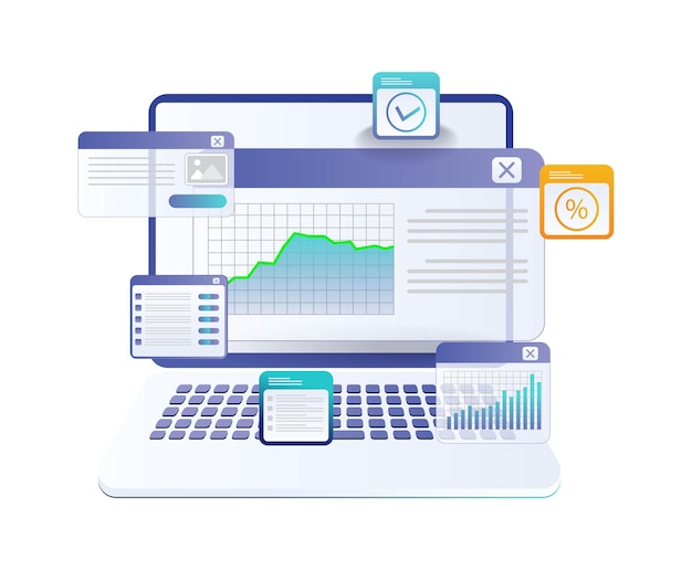 Vector investment business growth analysis data