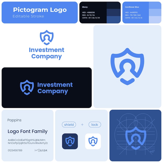 Investment company blue line business logo