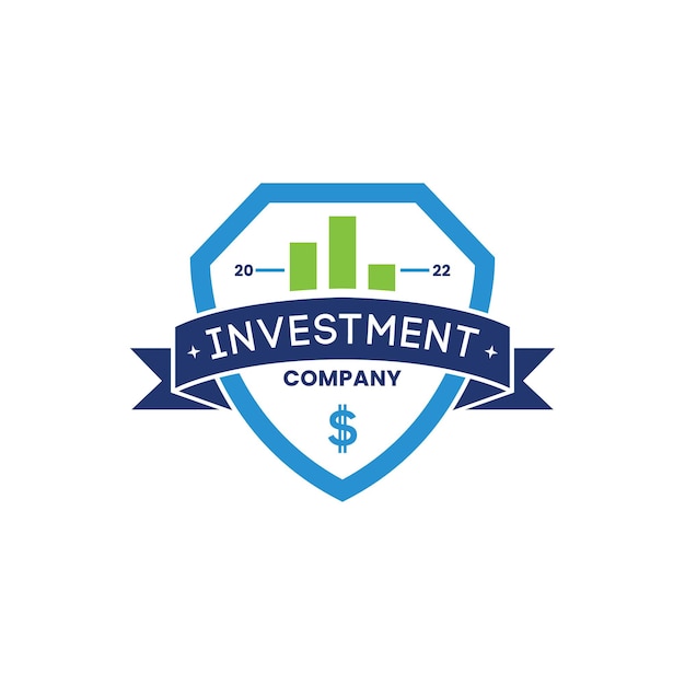 Vettore design del logo della società di investimento con icona del dollaro design vector