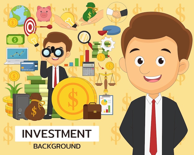 Investment consept flat icons