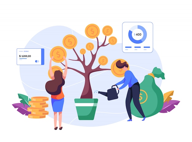 Vector investment and finance flat illustration