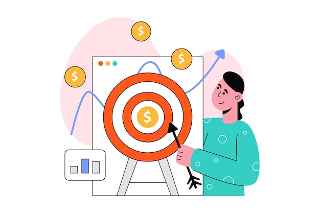 Investment Goal Flat Style Design Vector illustration. Stock illustration