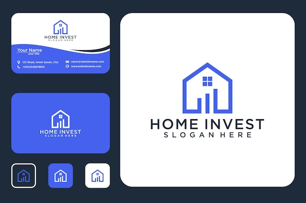 Casa di investimento logo design e biglietto da visita