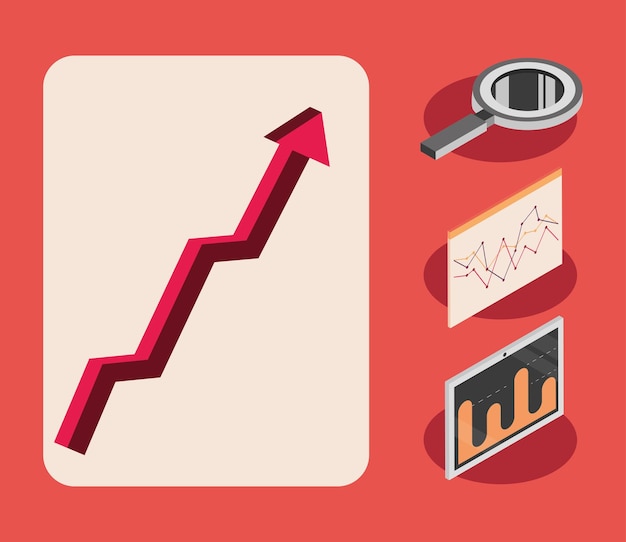 Icone di investimento isometriche