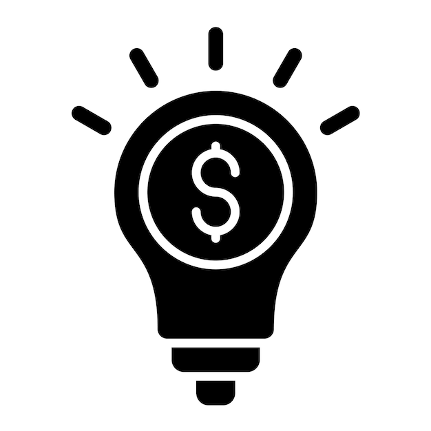 Investment Idea Glyph Solid Black Illustration