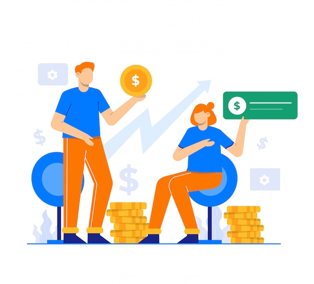 Investment illustration for landing page