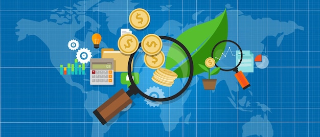 investment invest growth money magnifier tree leaf investation