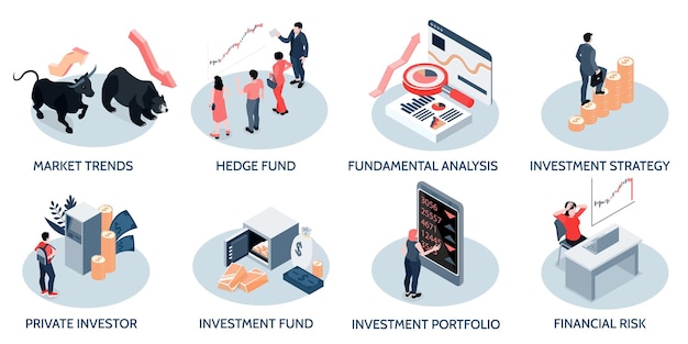 Concetto isometrico di investimento