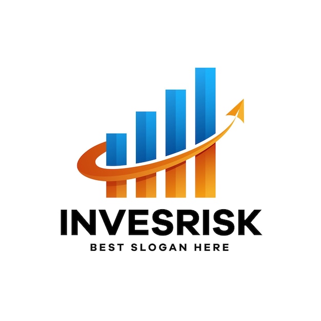 Premium Vector | Investment risk gradient logo design