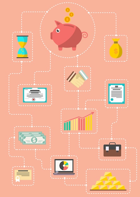 Investment in securities infographic concept