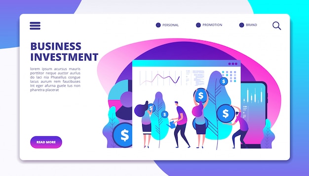 Vector investments landing page template